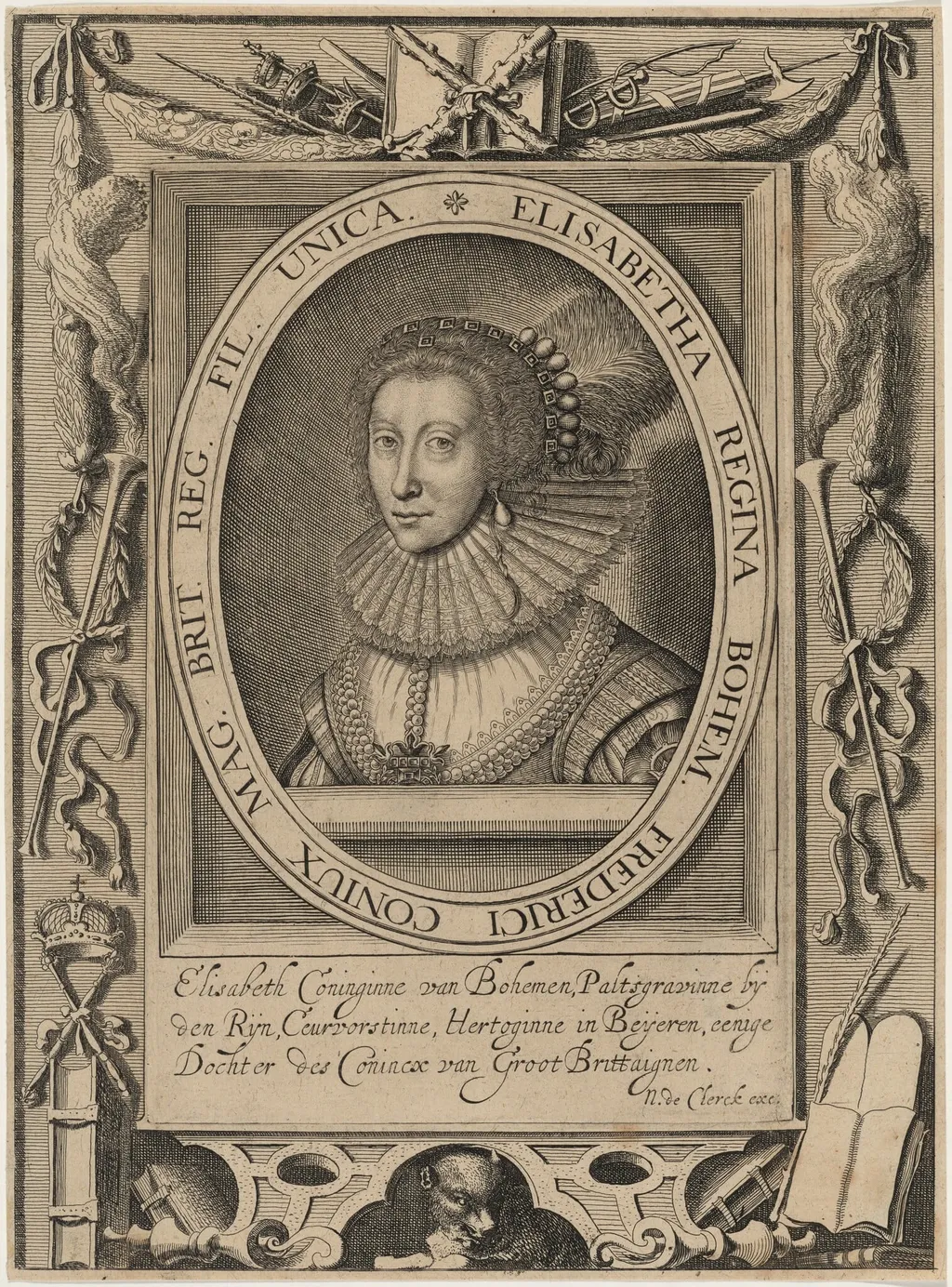 Elizabeth, Queen of Bohemia, by Unknown 19th Century, ink, 1850