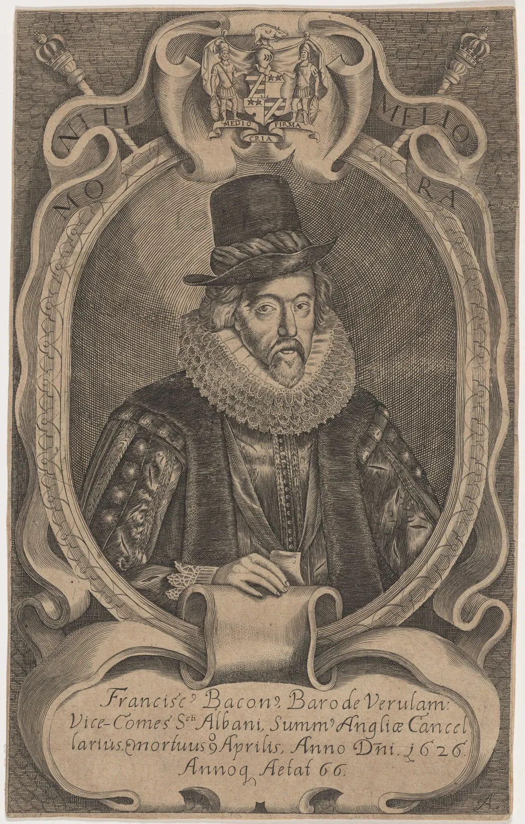 Francis Bacon, by Unknown 19th Century, ink, 1850