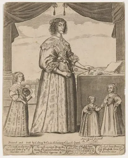 Henrietta Maria and Three Princesses, by Unknown 19th Century