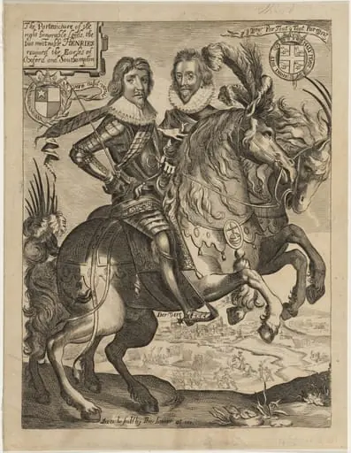 Henry de Vere, 18th Earl of Oxford and Henry Wriothsly, 3rd Earl of Southampton, by Unknown 19th Century