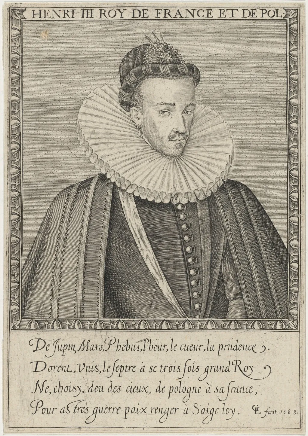 Henry III, Roy de France et de Pol, by Unknown 19th Century, ink, 1588