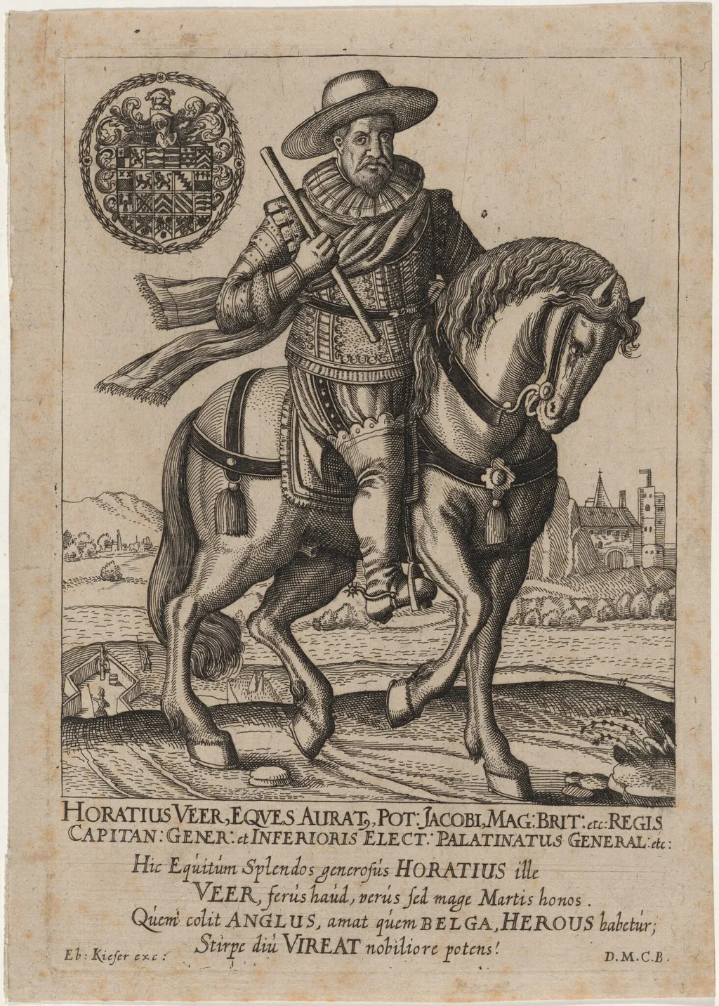 Horace Vere, Baron Vere of Tilbury, by Unknown 19th Century, ink, 1850