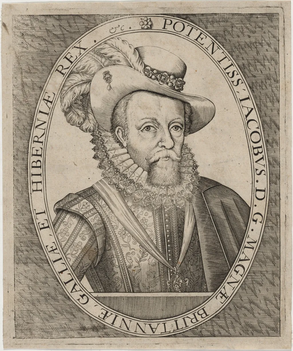 James I, by Unknown 19th Century, ink, 1850