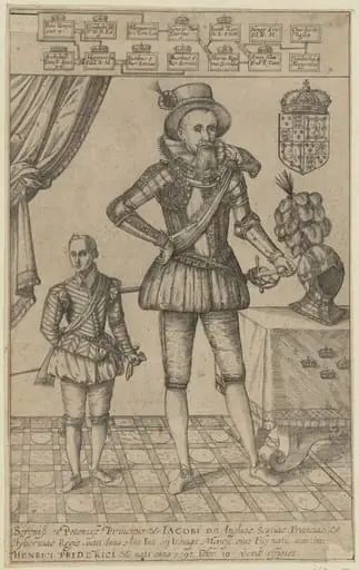 James I and Prince Henry Frederick, by Unknown 19th Century