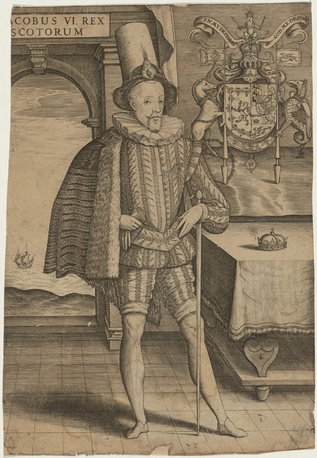 James I of England and James VI of Scotland, by Unknown 19th Century, ink, 1850