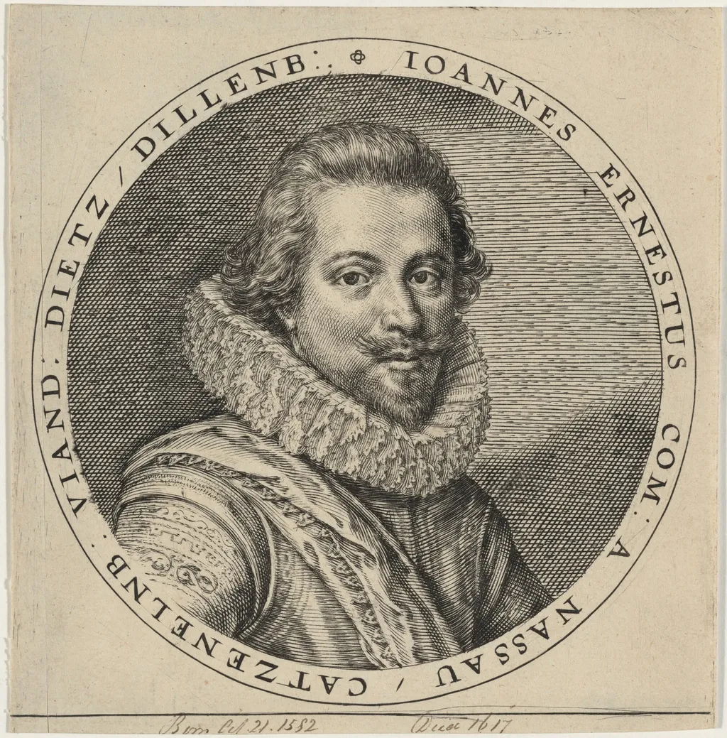 Johan Ernest of Nassau, by Unknown 19th Century, ink, 1850