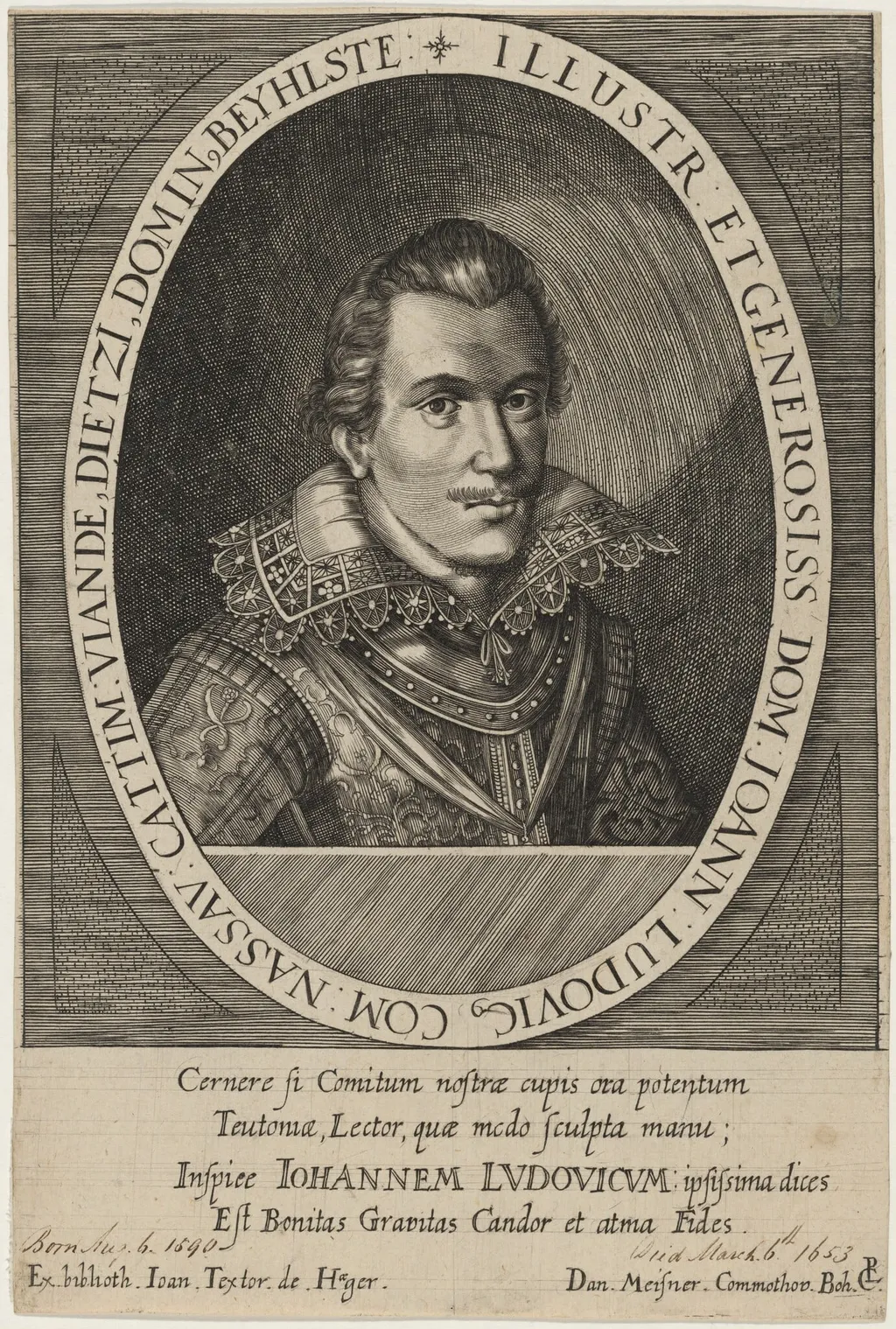 Johan Louis of Nassau, by Unknown 19th Century, ink, 1850