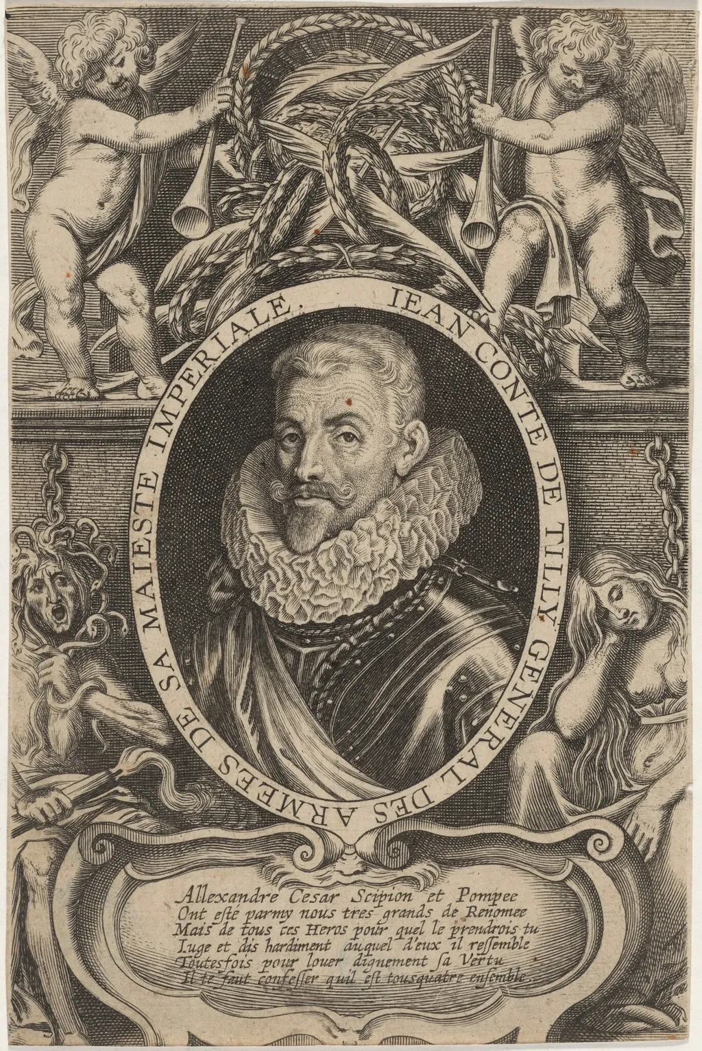 Johan Tzerklas, Count of Tilly, by Unknown 19th Century, ink, 1850