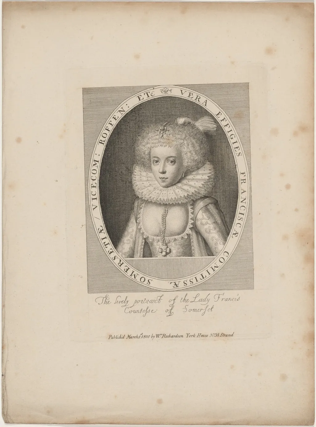Lady Frances Howard, Countess of Somerset, by Unknown 19th Century, 1850