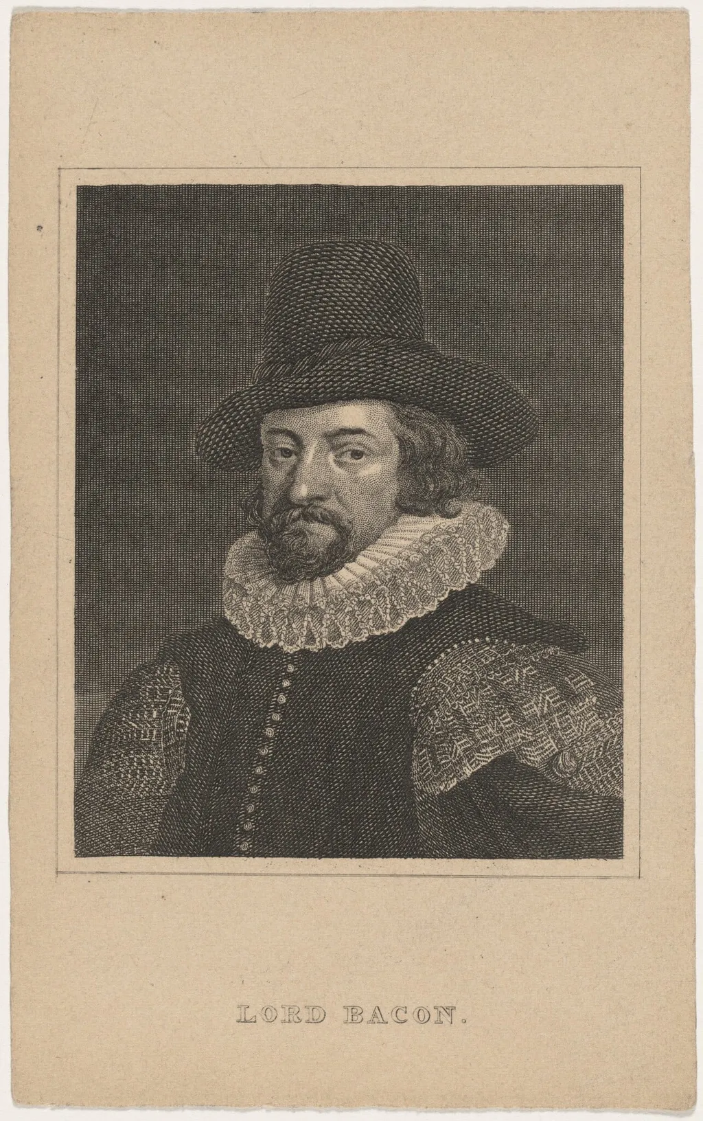 Lord Bacon, by Unknown 19th Century, ink, 1850