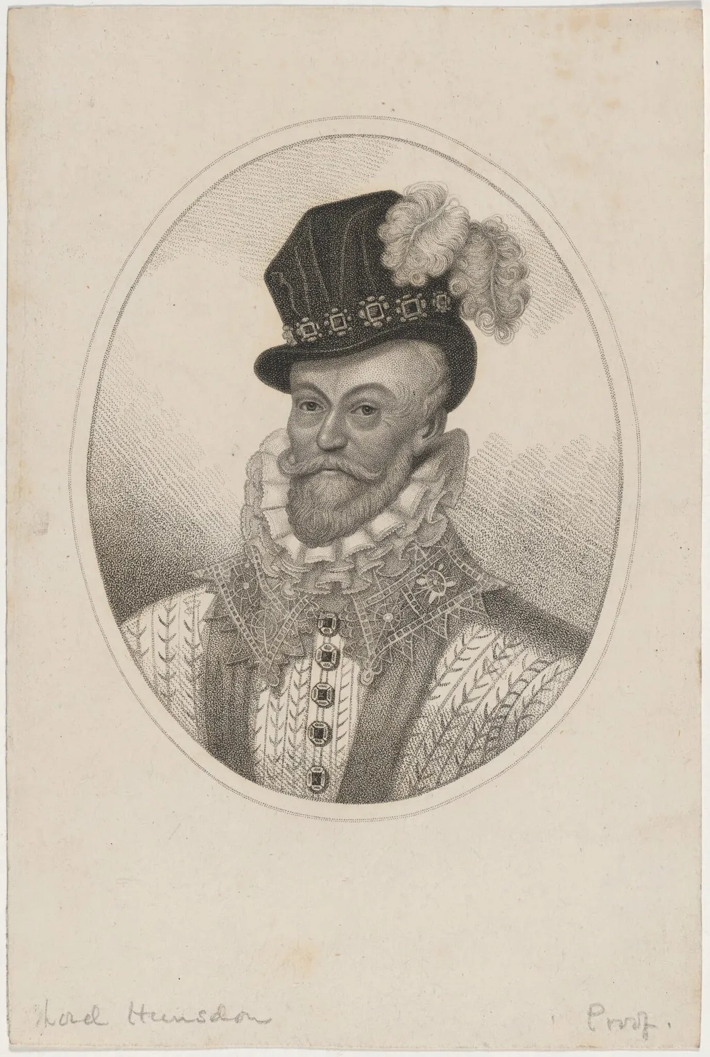 Lord Hundson, Henry Carey, by Unknown 19th Century, ink, 1850