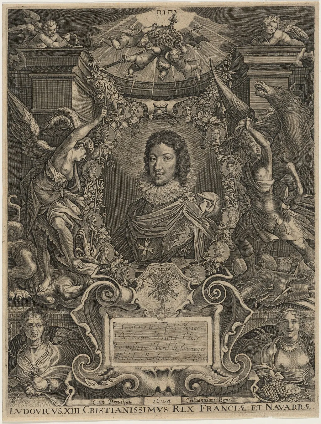 Louis XIII of France, by Unknown 19th Century, ink, 1624