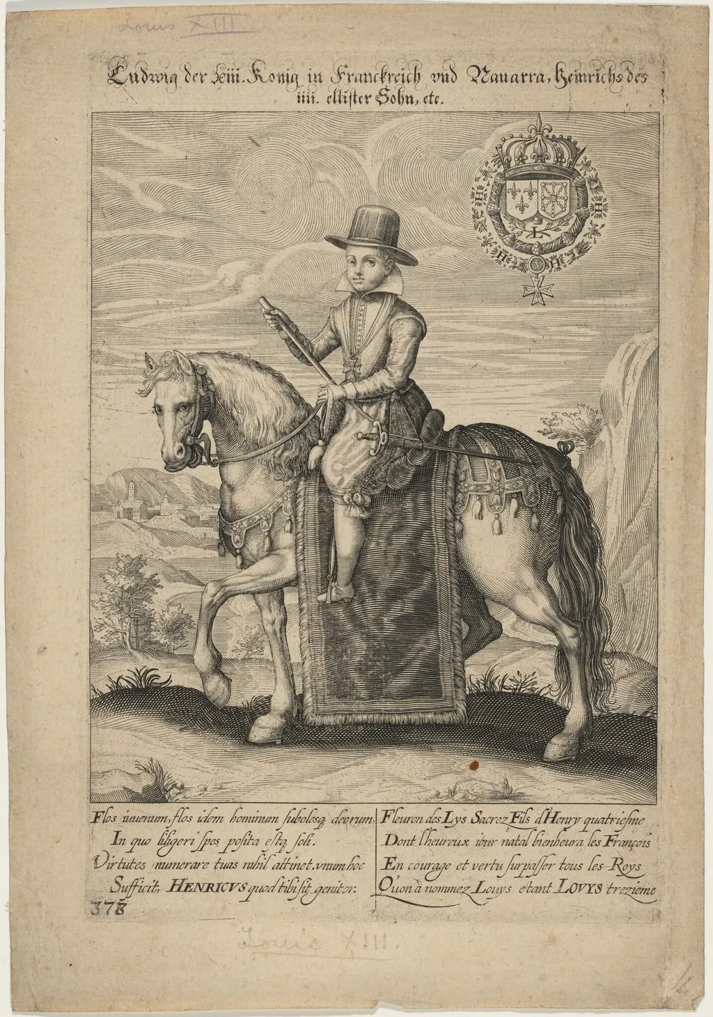 Louis XIII of France, by Unknown 19th Century, ink, 1850