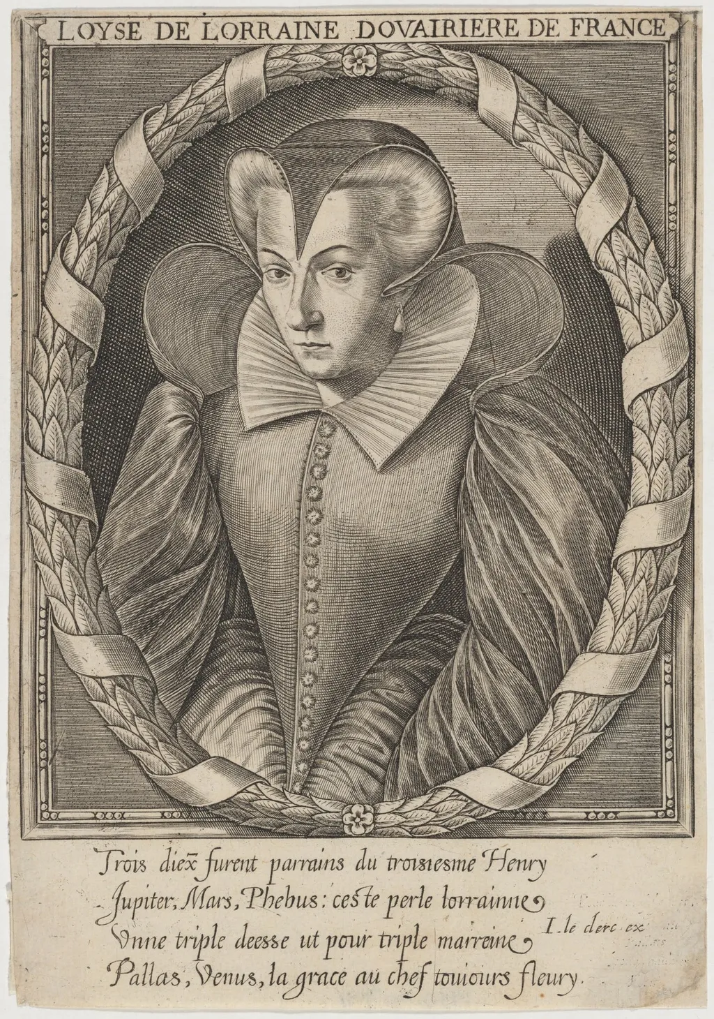 Louise de Lorraine, Wife of Henry III, by Unknown 19th Century, ink, 1850