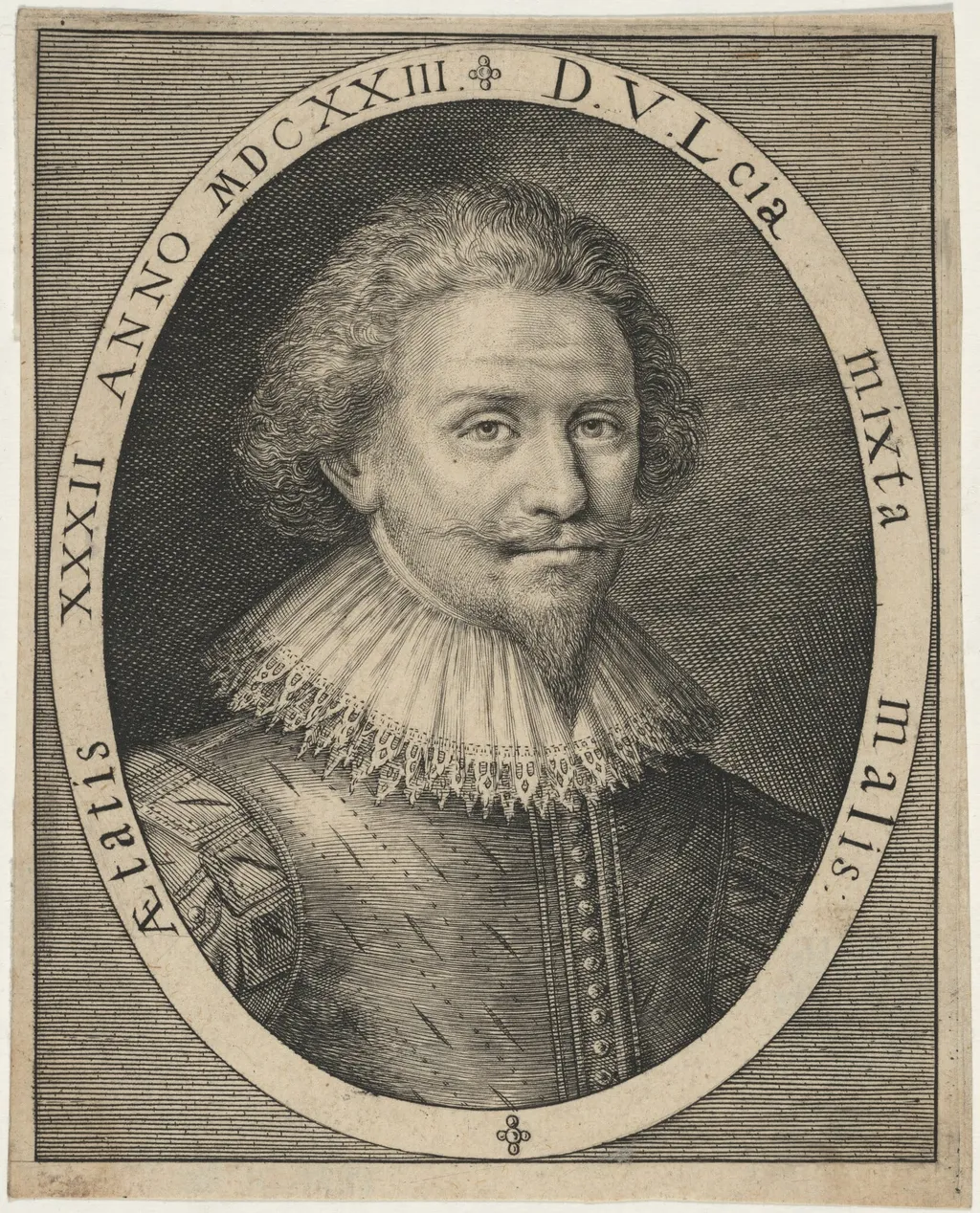 Man With Ruffled Collar, by Unknown 19th Century, ink, 1623