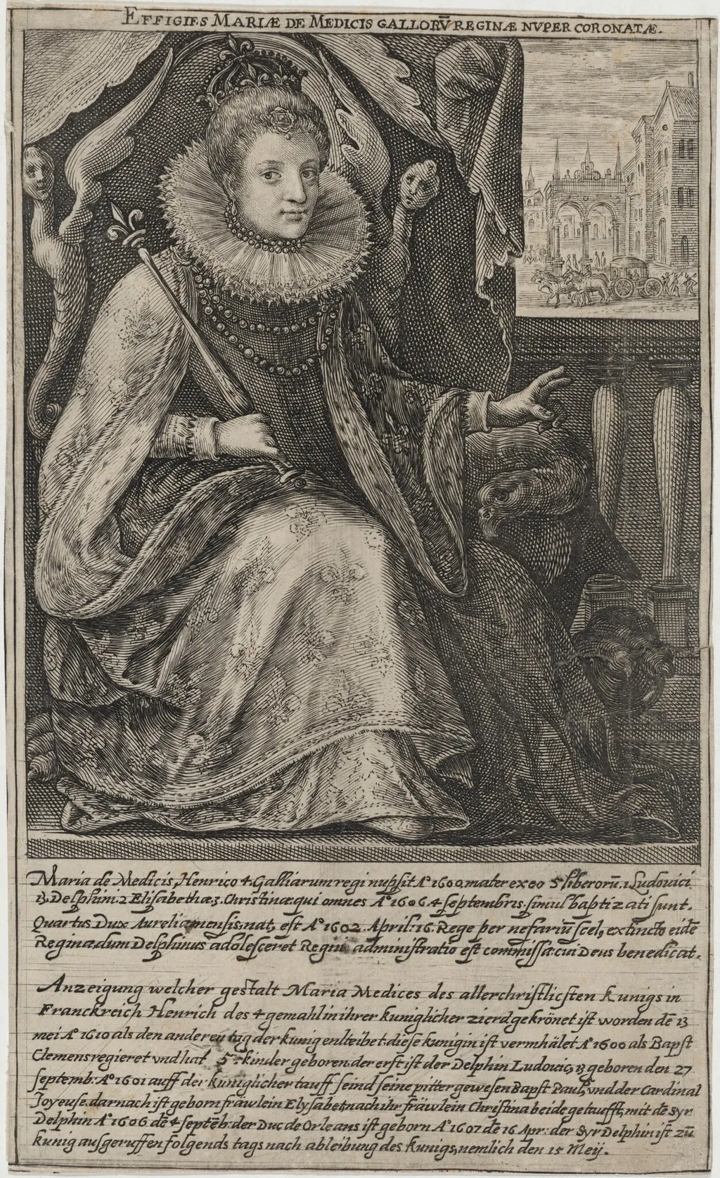 Marie de Medici, Wife of Henry IV of France, by Unknown 19th Century, ink, 1850
