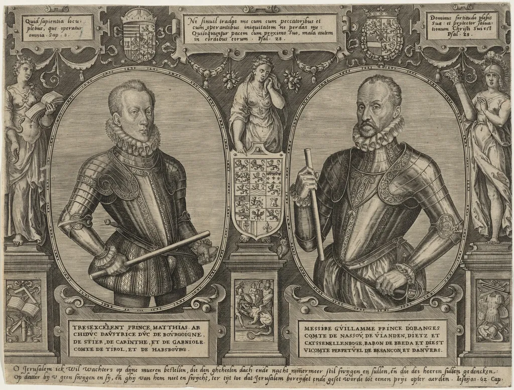 Matthias, Roman Emperor and William I, Princeof Orange, by Unknown 19th Century, ink, 1850