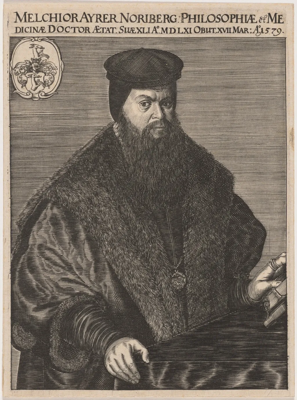 Melchior Ayrer, Philosopher and Doctor, by Unknown 19th Century, ink, 1850