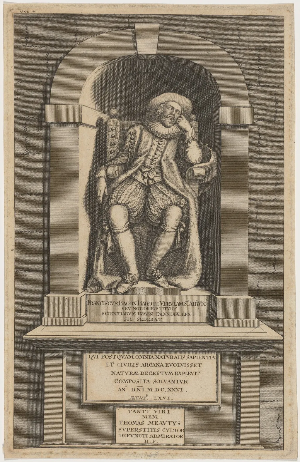 Monument of Bacon in Saint Michael's Church, Saint Albans, by Unknown 19th Century, ink, 1626