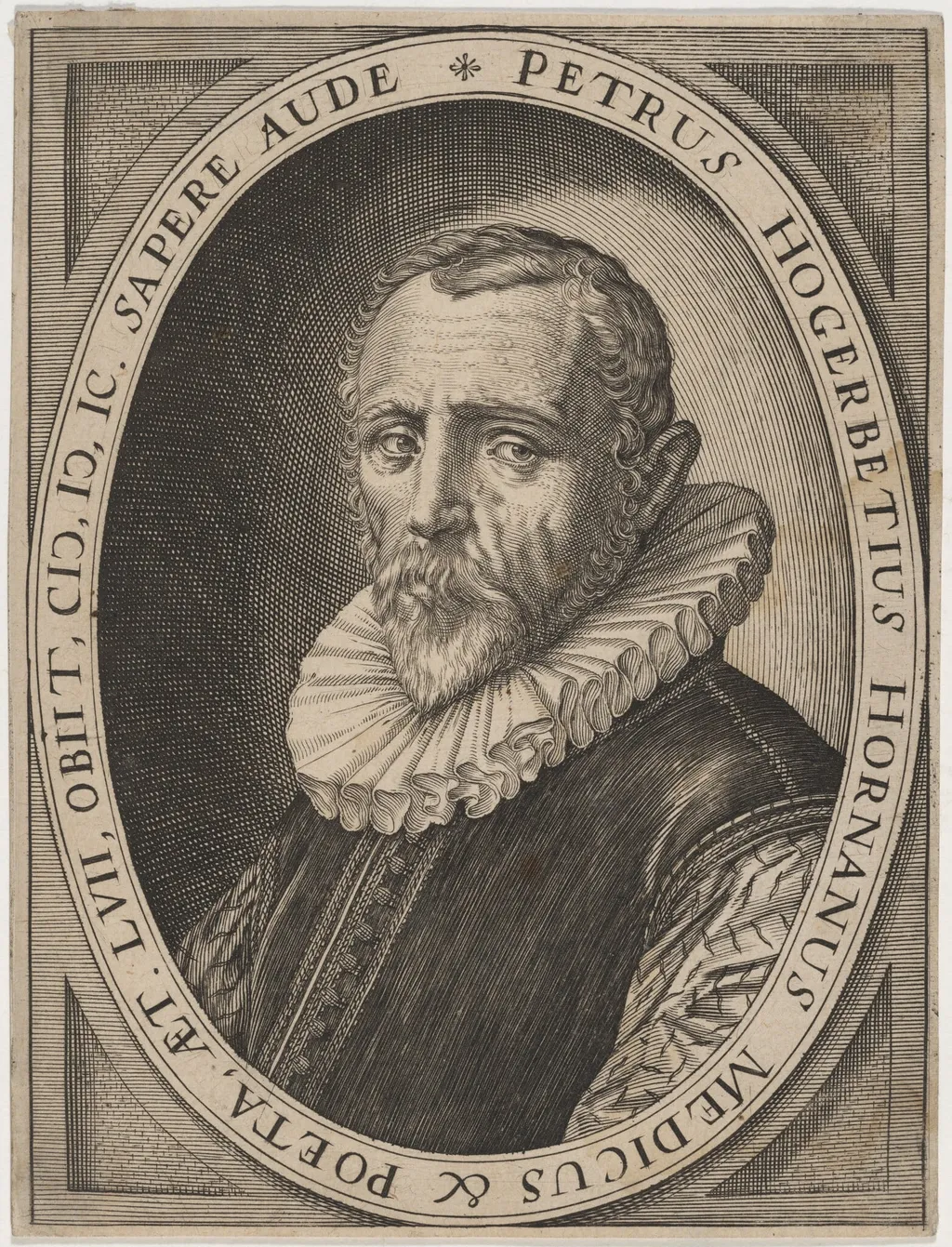 Petrus Hogerbeets Hornanus, by Unknown 19th Century, ink, 1850