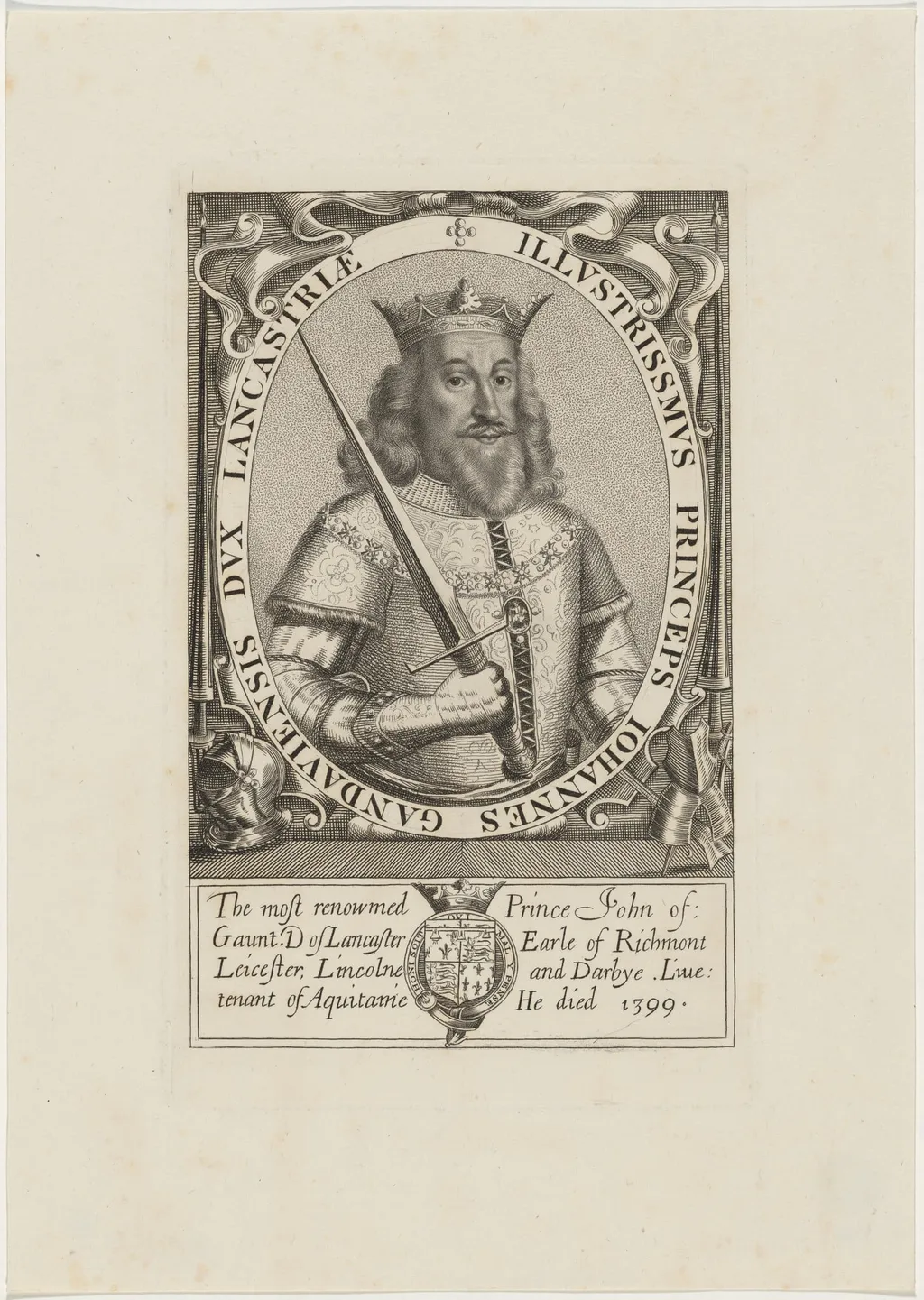 Prince John of Gaunt, Duke of Lancaster, by Unknown 19th Century, 1850