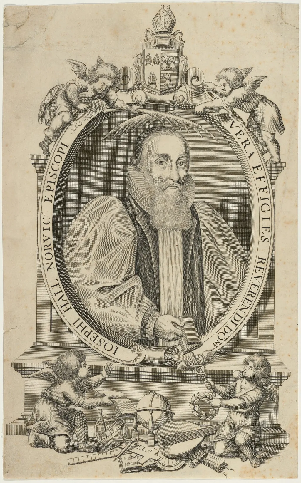 Rev. Joseph Hall, Bishop of Norwich, by Unknown 19th Century, ink, 1850