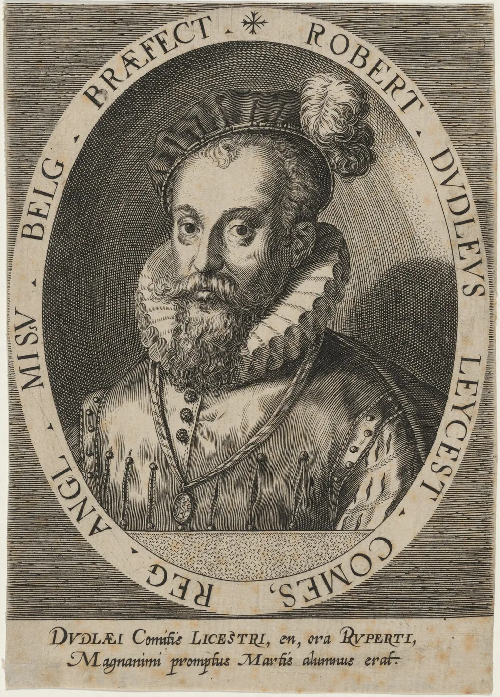 Robert Dudley, Earl of Leicester, by Unknown 19th Century, ink, 1850