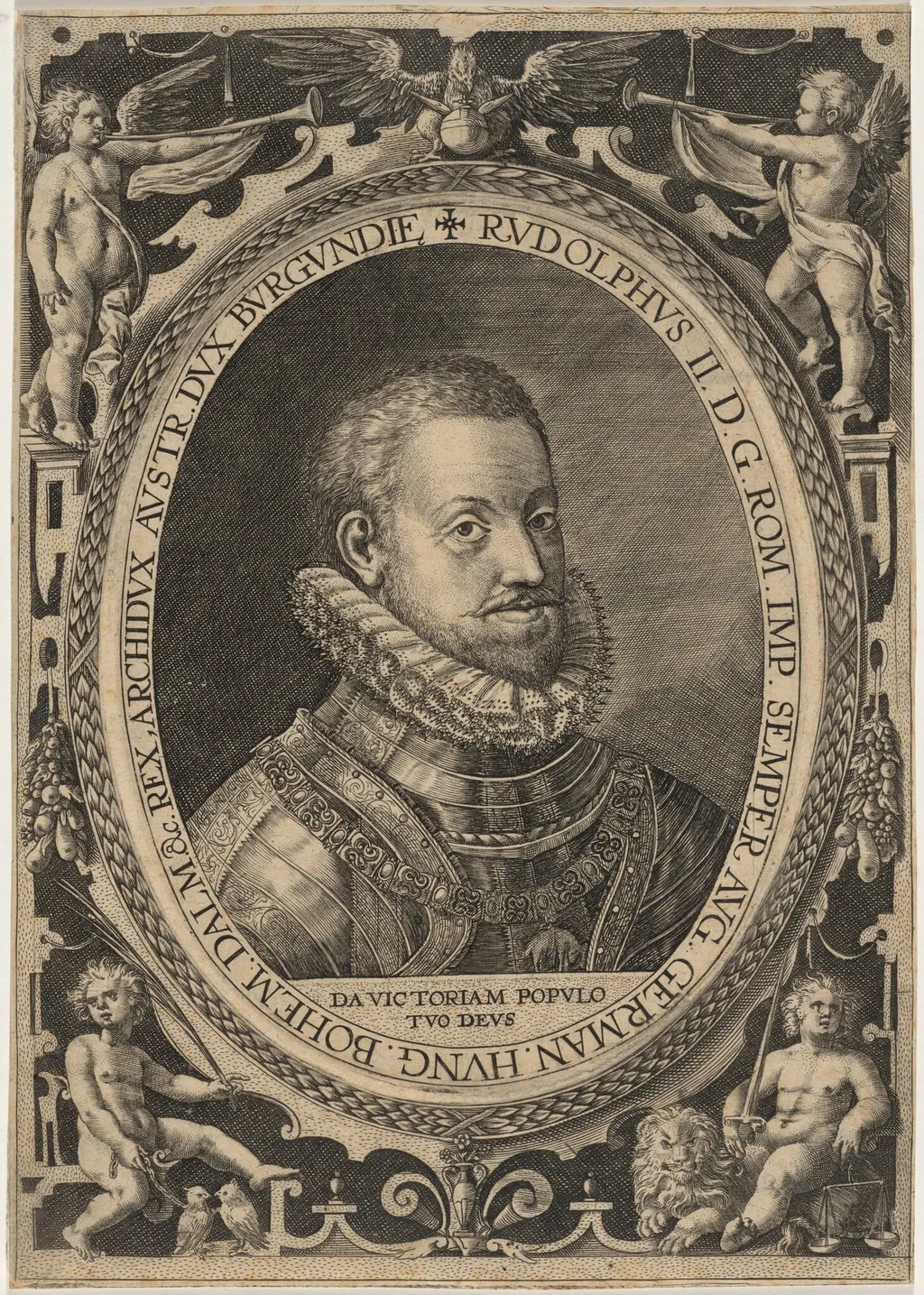 Rudolph II, Roman Emperor, by Unknown 19th Century, ink, 1850