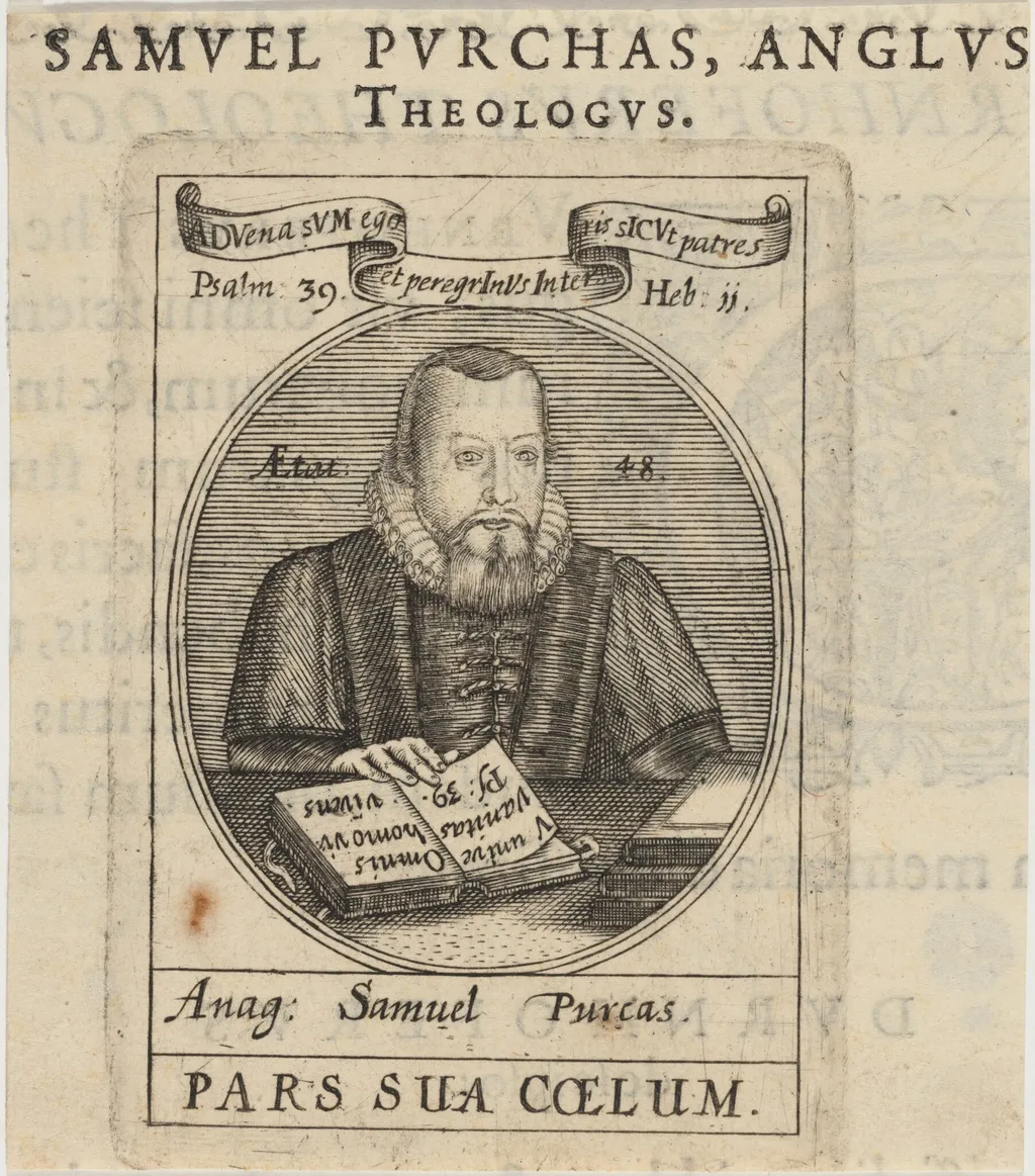 Samuel Purchas, by Unknown 19th Century, ink, 1624
