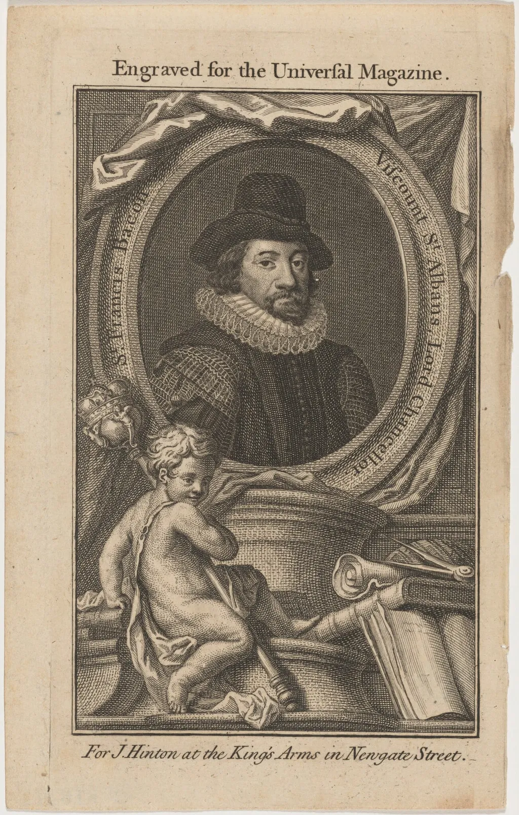 Sir Francis Bacon, by Unknown 19th Century, ink, 1850