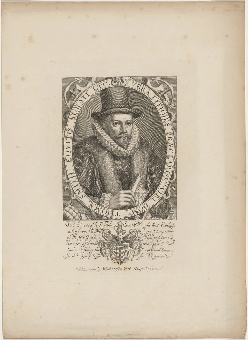 Sir Thomas Smith, by Unknown 19th Century, 1850