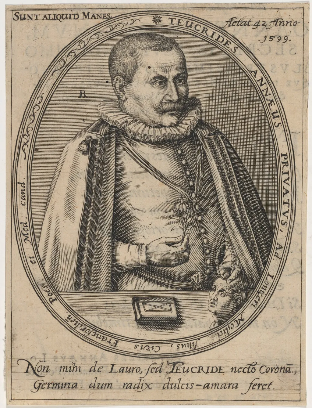 Teucrides Annaeus Lanicerus, by Unknown 19th Century, ink, 1599