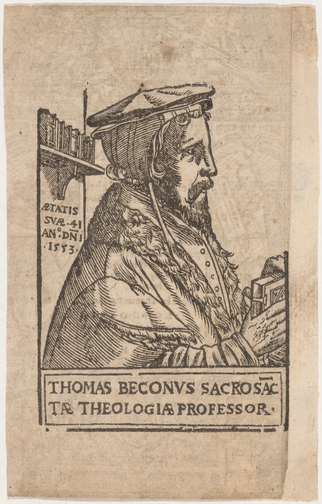 Thomas Becon, D.D., by Unknown 19th Century, ink, 1576