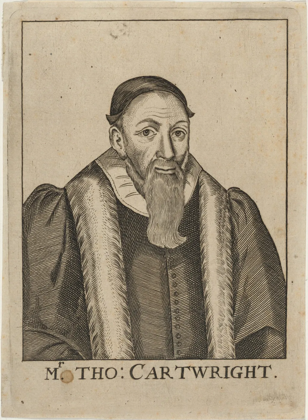 Thomas Cartwright, Puritan Divine, by Unknown 19th Century, ink, 1673
