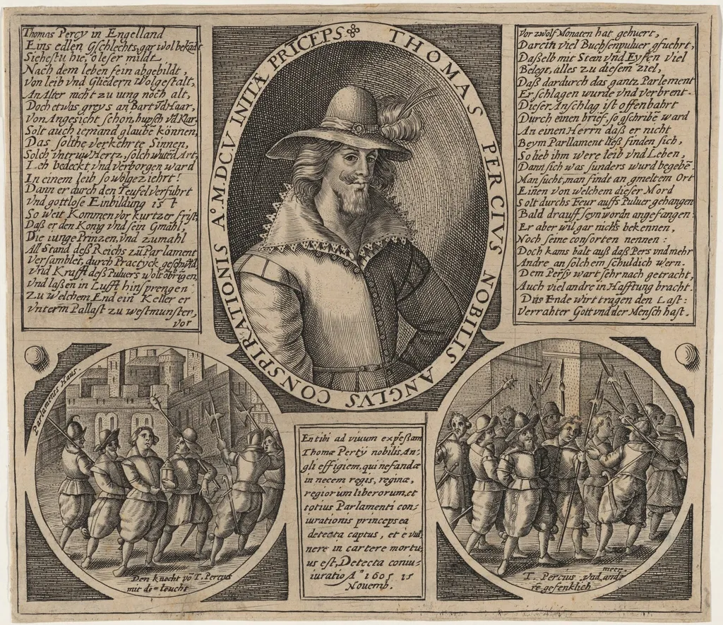 Thomas Percy and the Gunpowder Plot, by Unknown 19th Century, ink, 1850