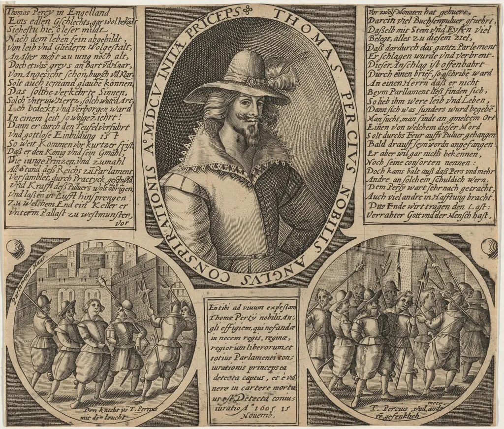 Thomas Percy, Gunpowder Plot Conspirator, by Unknown 19th Century, ink, 1850