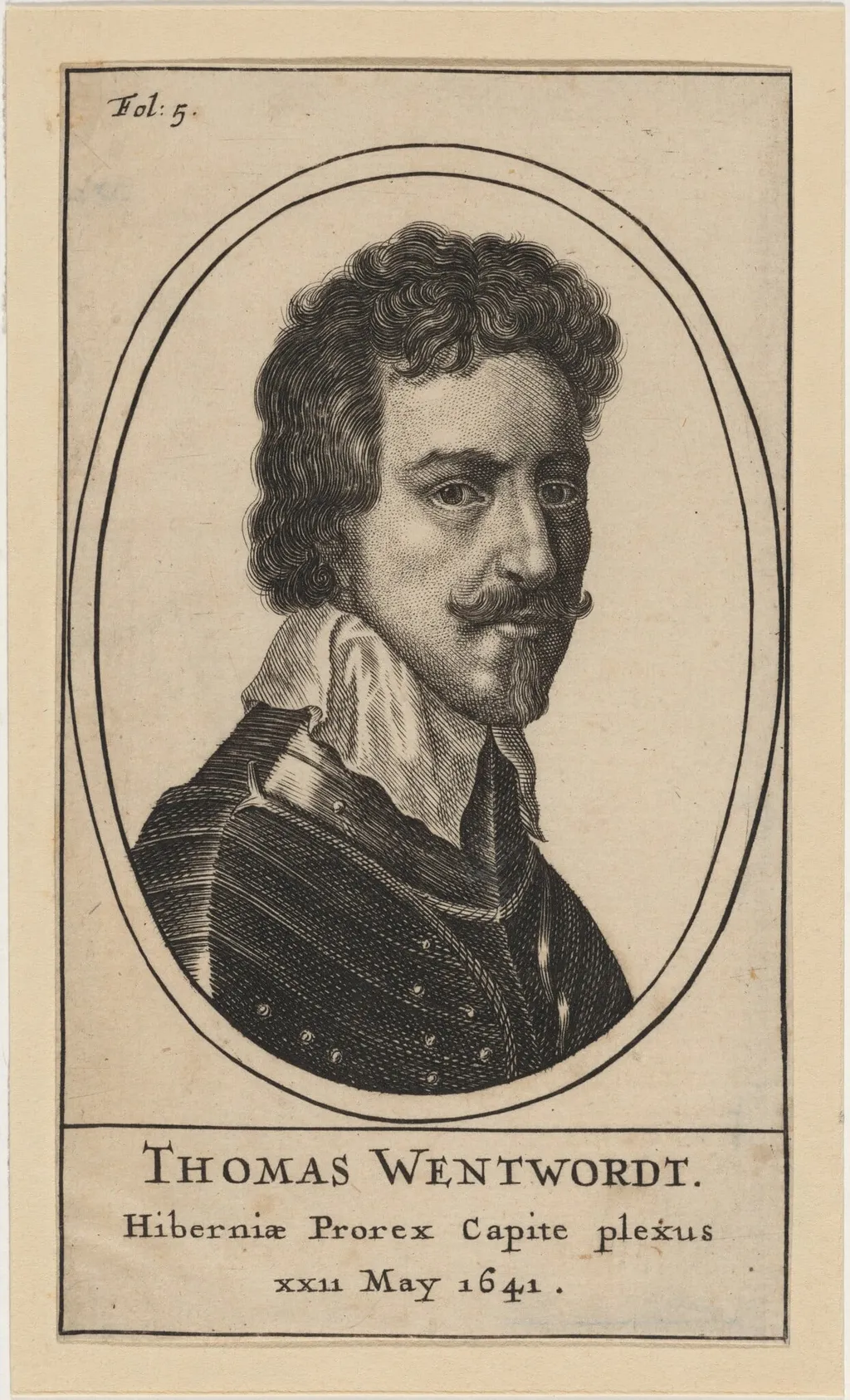 Thomas Wentworth, Earl of Strafford, by Unknown 19th Century, ink, 1641