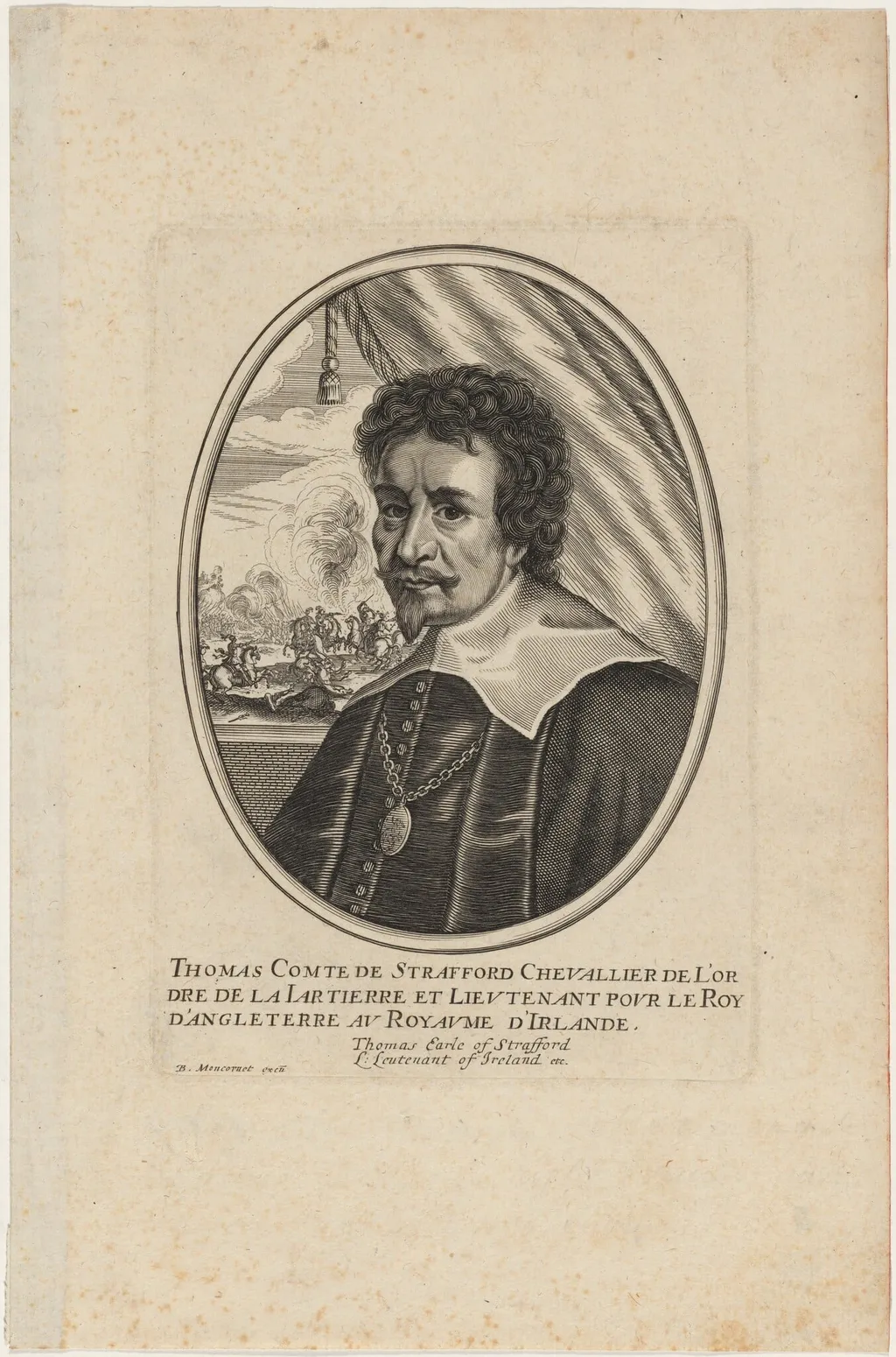 Thomas Wentworth, Earl of Strafford, by Unknown 19th Century, ink, 1850