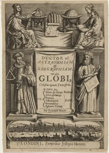 Title Page to J. Moxon, Ductor ad Astronomianet Geographiam, by Unknown 19th Century, 1699