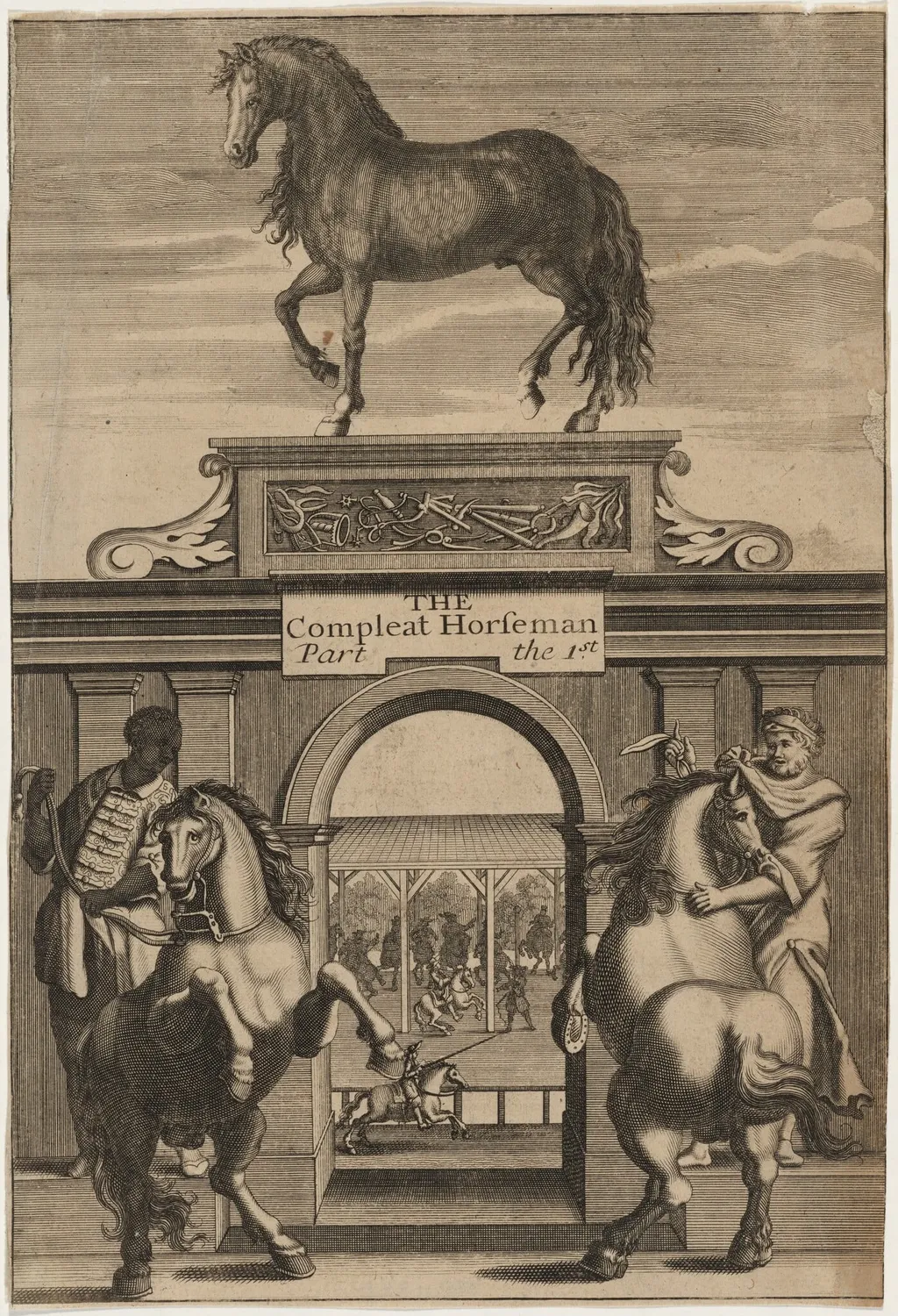 Title Page to the Compleat Horseman, by Unknown 19th Century, ink, 1850