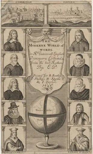 Title Page to the Moderne World of Words, or A Universal English Dictionary, by Unknown 19th Century