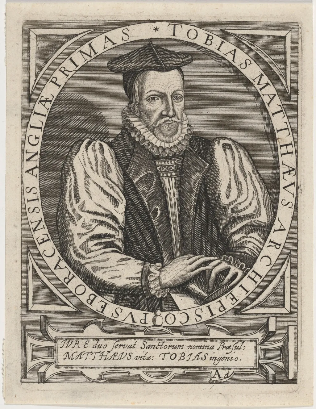 Tobias Matthew, Archbishop of York, by Unknown 19th Century, ink, 1650