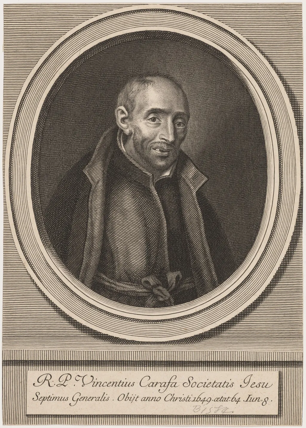 Vincentius Carafa, Jesuit, by Unknown 19th Century, ink, 1850