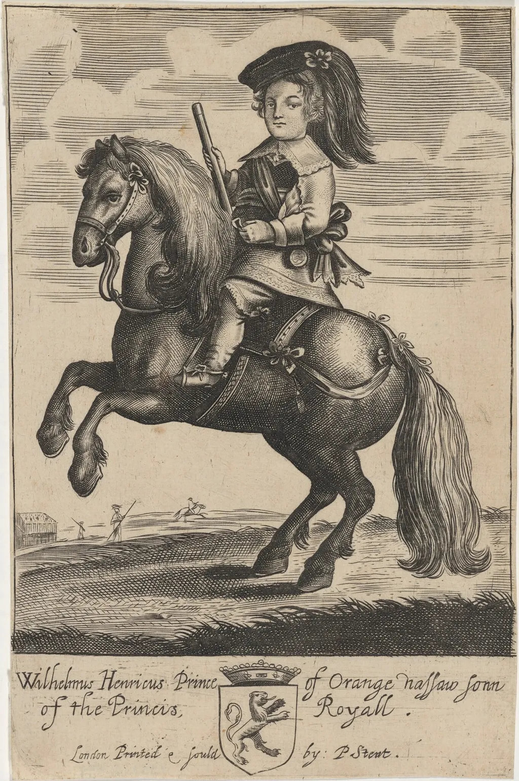 William III as Prince of Orange on Horseback, by Unknown 19th Century, ink, 1850