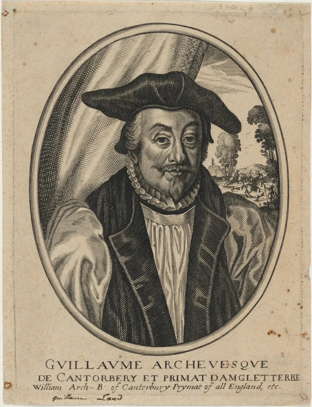 William Laud, Archbishop of Canterbury, by Unknown 19th Century, ink, 1850