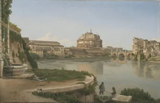 A View across the Tiber from Trastevere towards Castel S. Angelo, by Unknown artist
