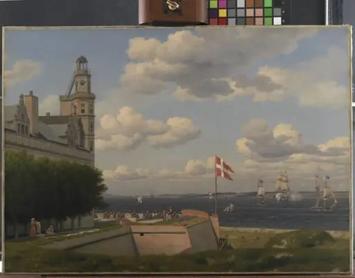 A View towards the Swedish Coast from the Ramparts of Kronborg Castle, by Unknown artist