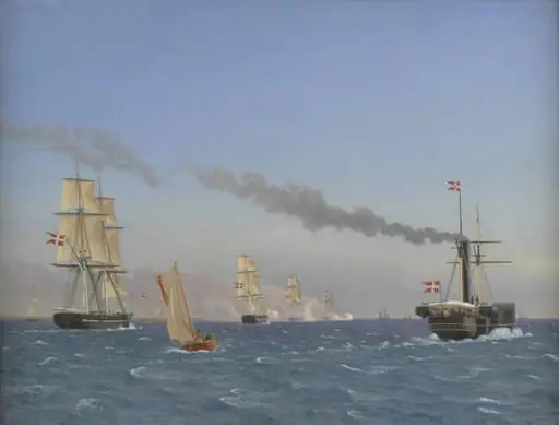 Christian VIII Aboard his Steamship "Ægir" Watching the Manoeuvres of a Squadron near Copenhagen, by Unknown artist
