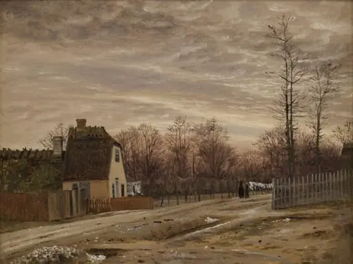 Evening after a Thaw. Taabæk, North of Copenhagen, by Unknown artist