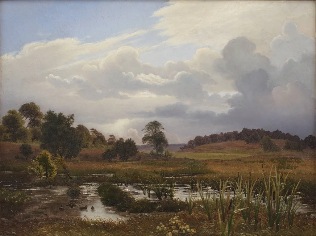 Landscape near the Forest Nordskoven, Jægerspris, Zealand, by Unknown artist, unspecified, 1848